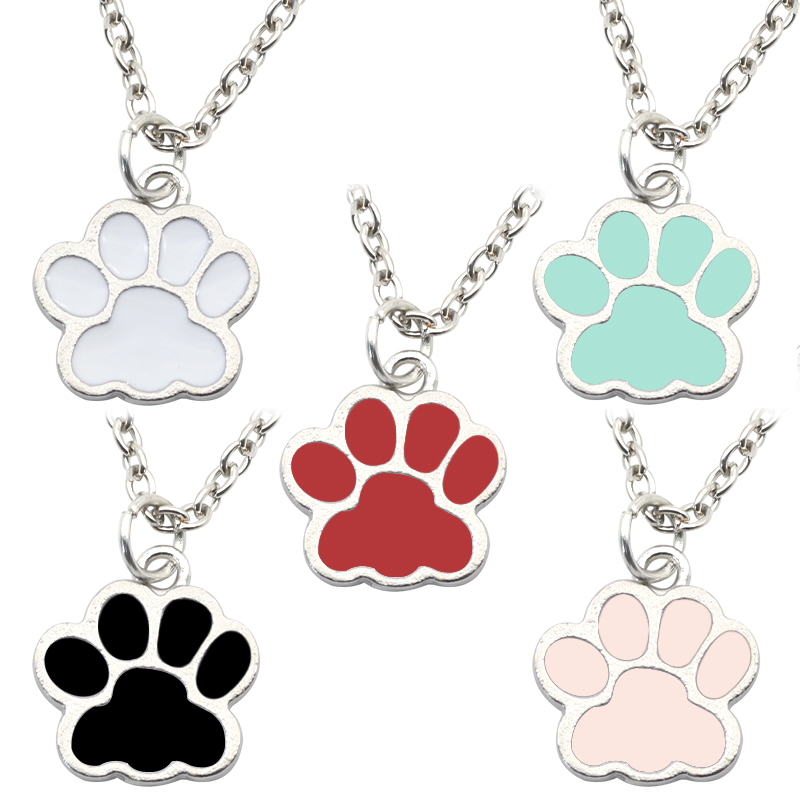 Mens Dog Tag Necklace - Fashion Dog Paw Cat Footprint Necklace
