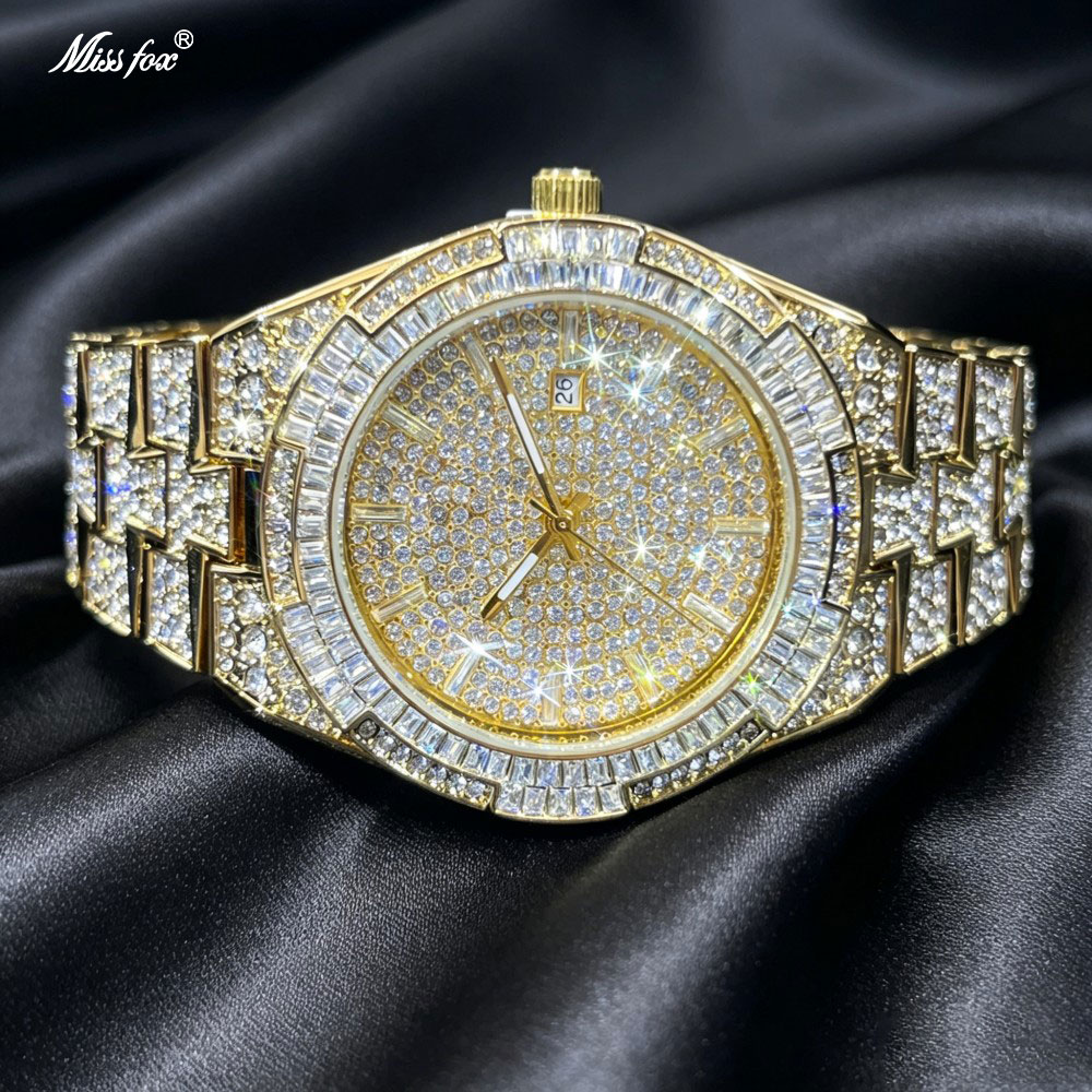 Jewelry And Watches Luxury Brand - Hot Sell Gold Ice Watch For