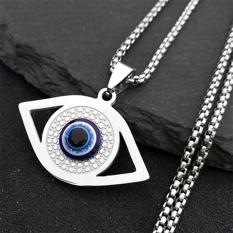 Jewelry & Watches Spółka Z Ograniczoną Odpowiedzialnością - Islam Hamsa Evil Blue Eye Necklace