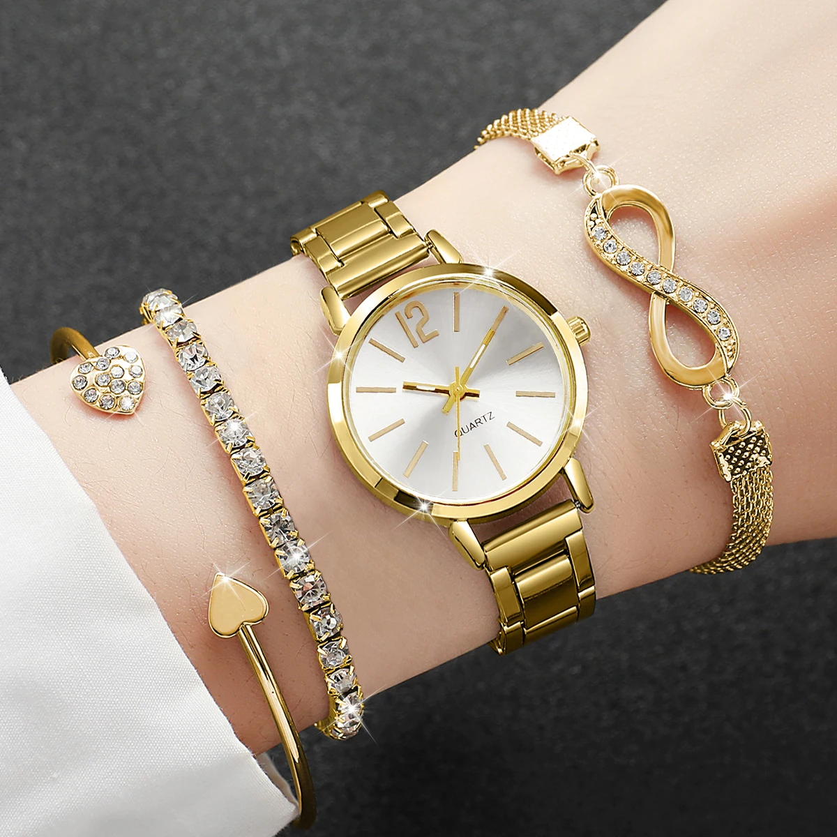 4PCS/Set Fashion Alloy Strap W - Jewelry Diamond Watches recension och pris