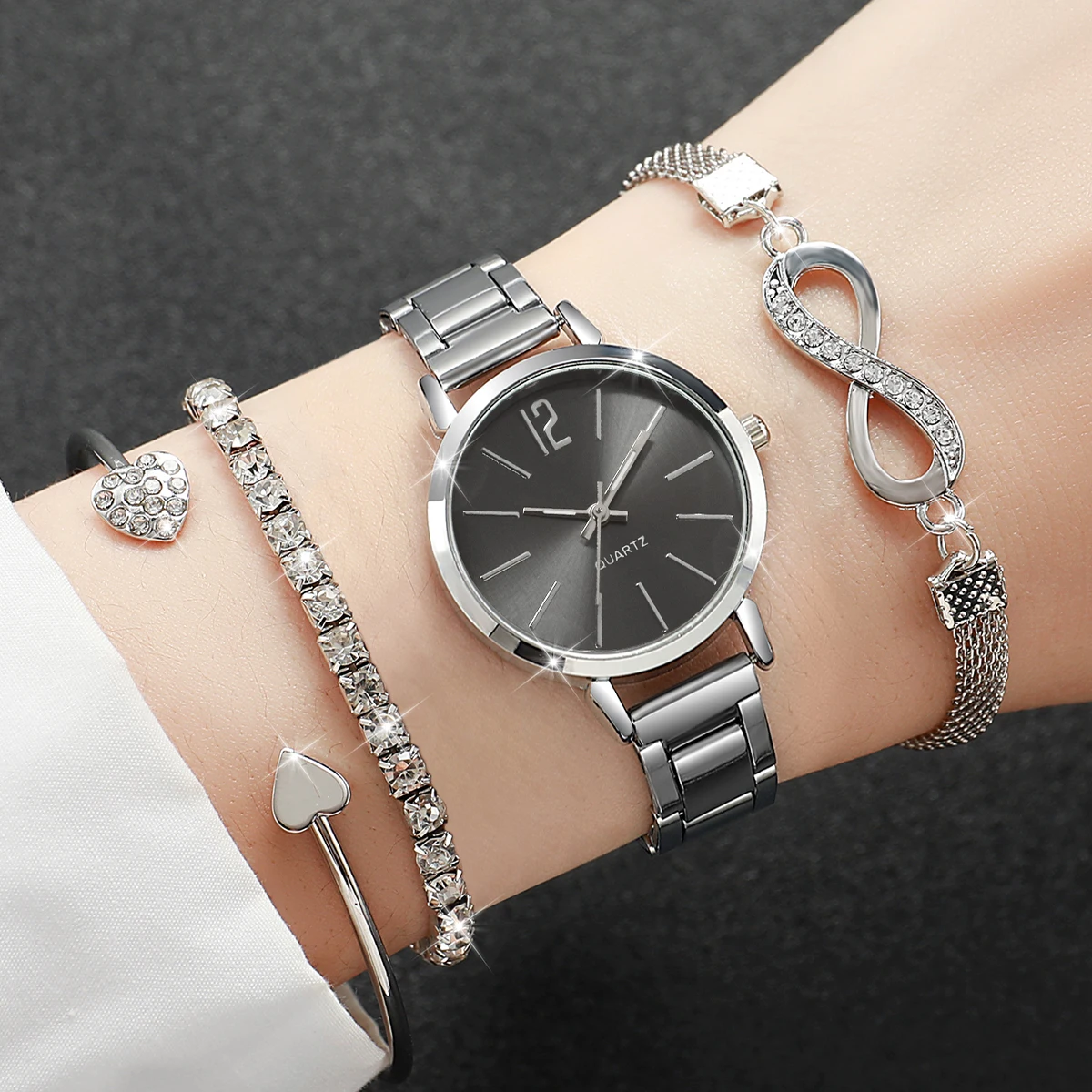 4PCS/Set Fashion Alloy Strap W - Jewelry Diamond Watches recension och pris