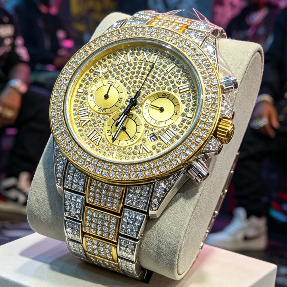 NO Logo Silver Gold Full Diamo - Jewelry And Watches Luxury Brand recension och pris