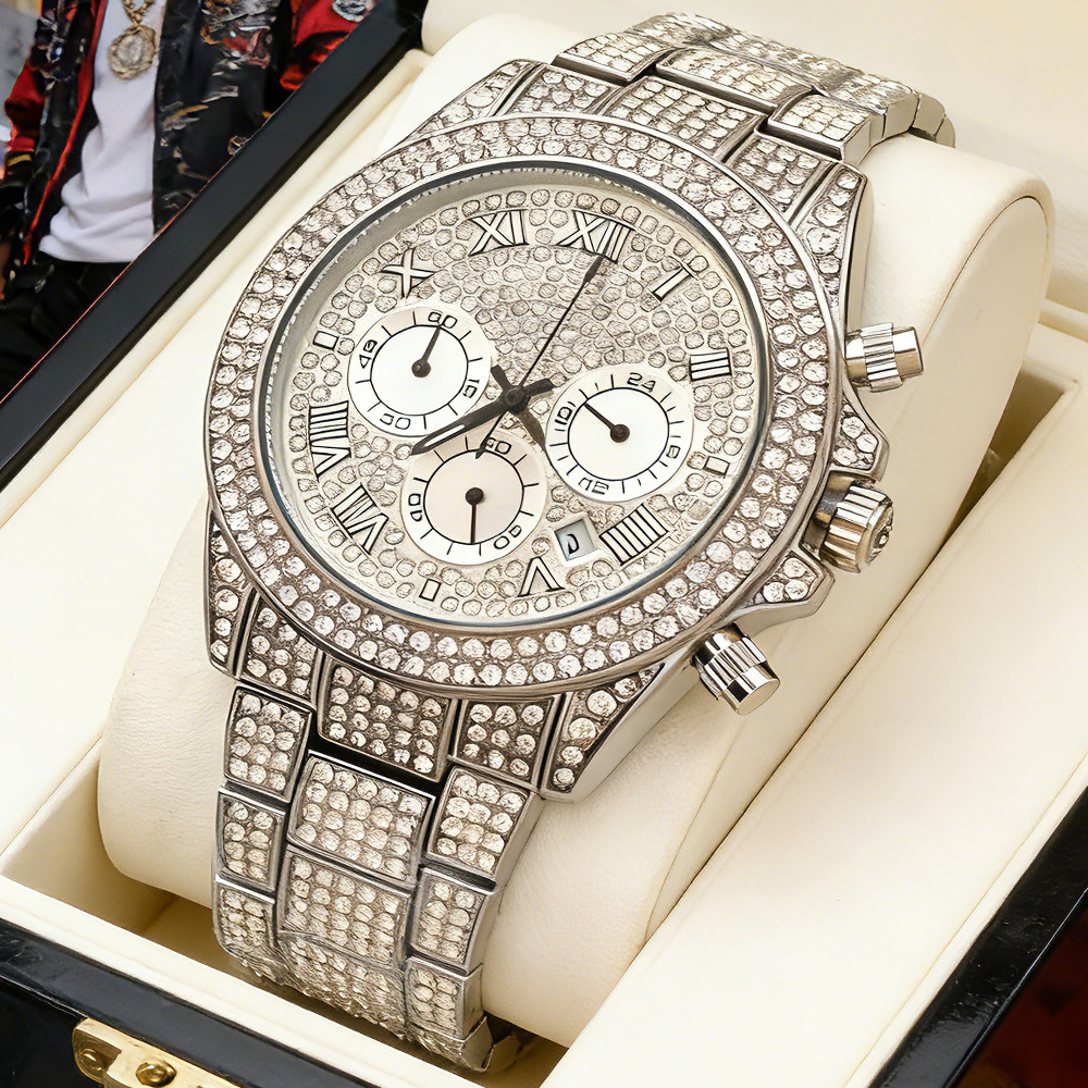 NO Logo Silver Gold Full Diamo - Jewelry And Watches Luxury Brand recension och pris