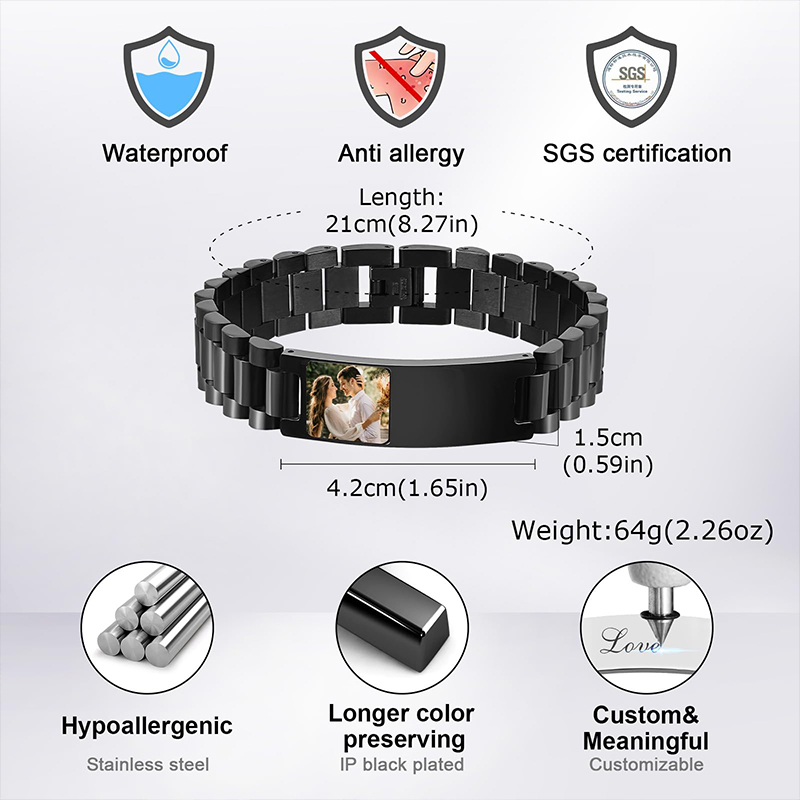 Custom Picture Text Bracelet W - Jewelry Type Watches recension och pris