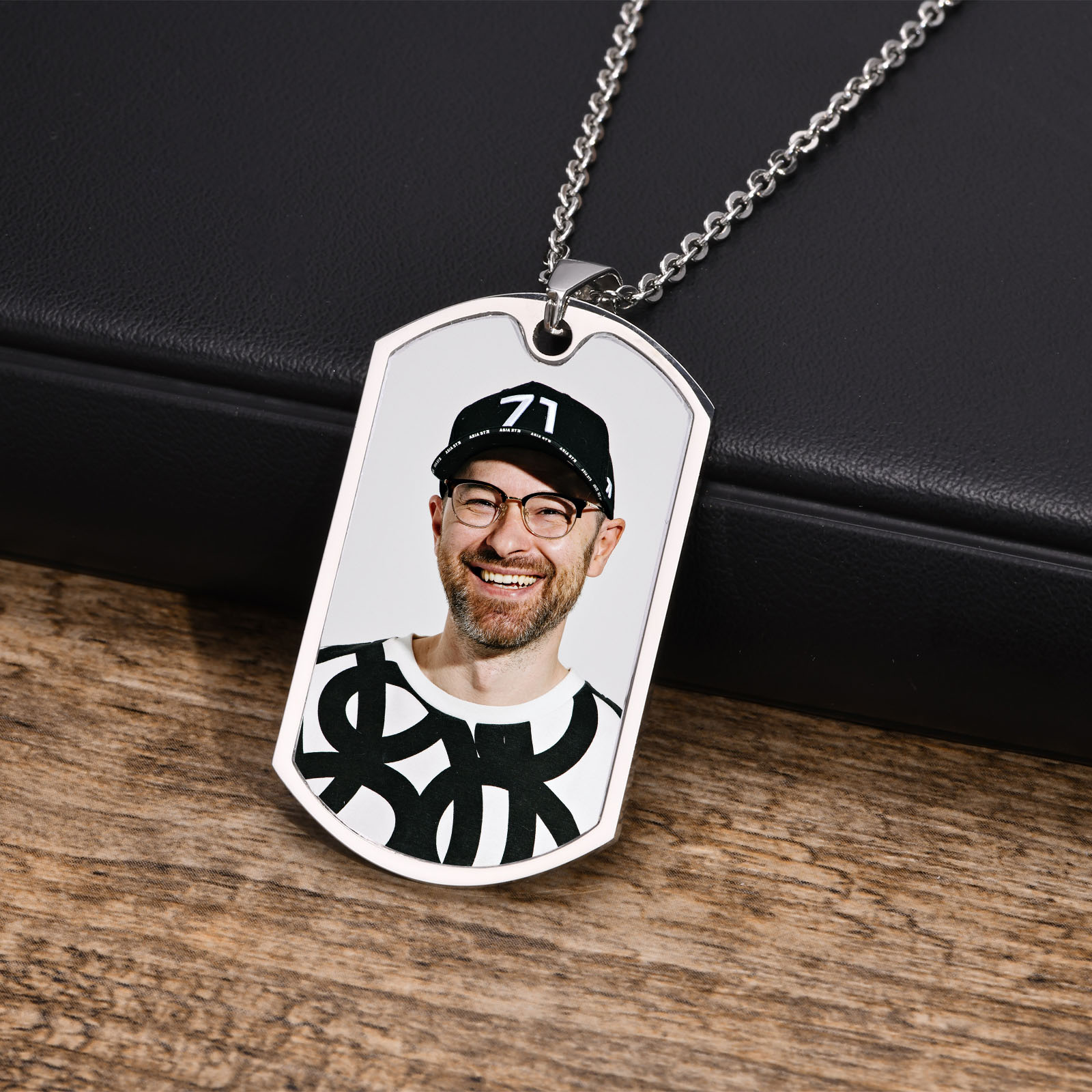 Vnox Free Custom Photos Words  - Mens Dog Tag Necklace recension och pris