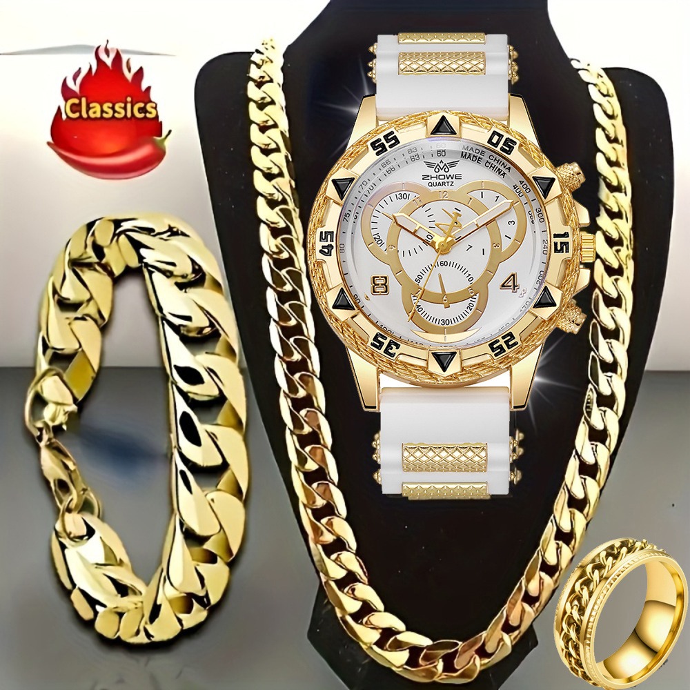 4‑Piece Luxury Men’s Watch and - Jewelry Type Watches recension och pris