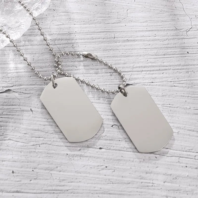 Simple Stainless Steel Double  - Mens Dog Tag Necklace recension och pris