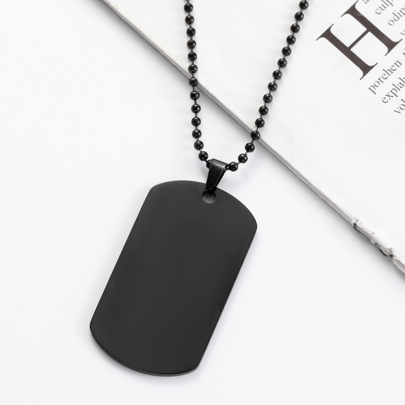 HNSP Plain Stainless Steel Sea - Mens Dog Tag Necklace recension och pris