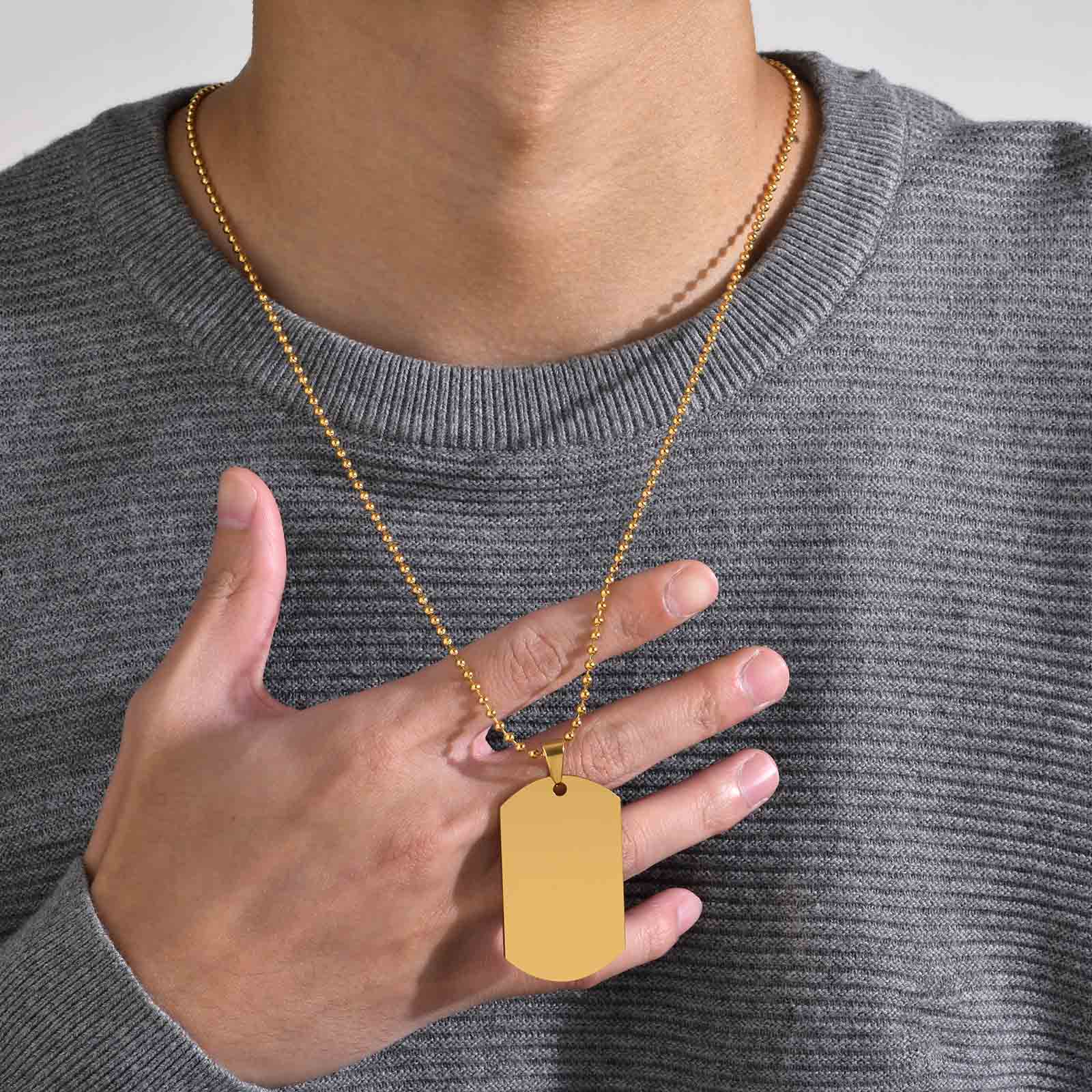 Mprainbow Personalized Engrave - Mens Dog Tag Necklace recension och pris