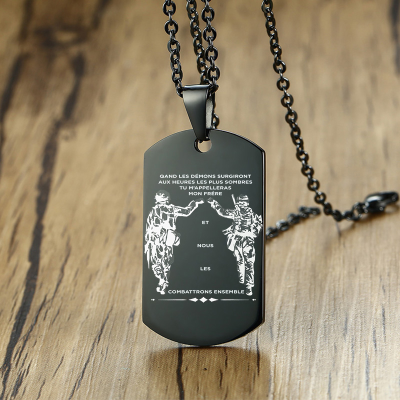 Vnox In the Darkest Hour When  - Mens Dog Tag Necklace recension och pris