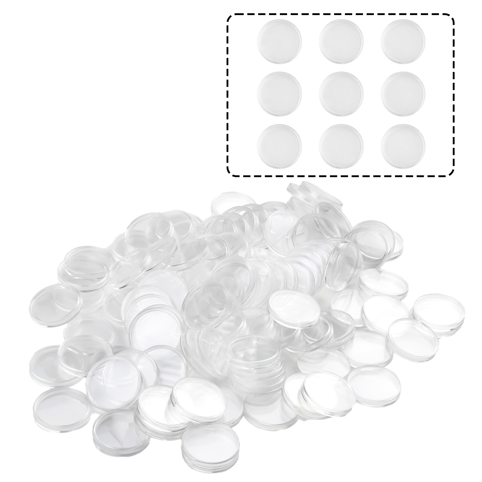 100Pcs Transparent Plastic Rou - Collectors Coins Jewelry & Watches Of Smithtown Photos recension och pris
