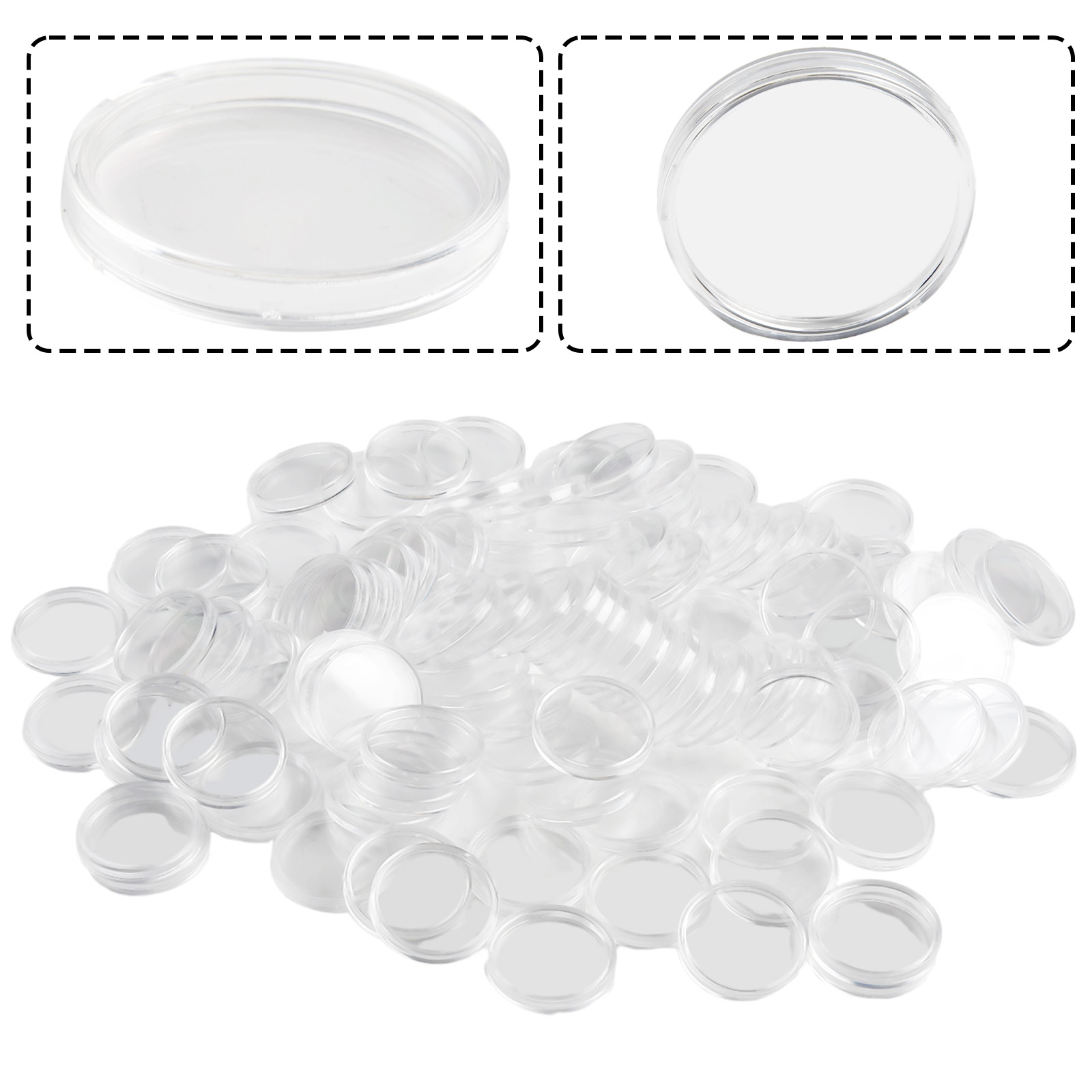 100Pcs Transparent Plastic Rou - Collectors Coins Jewelry & Watches Of Smithtown Photos recension och pris