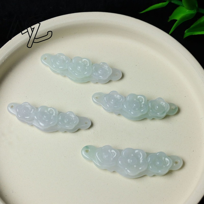 1pc Natural Jadeite Emerald Fl - Jewelry & Watches Spółka Z Ograniczoną Odpowiedzialnością recension och pris