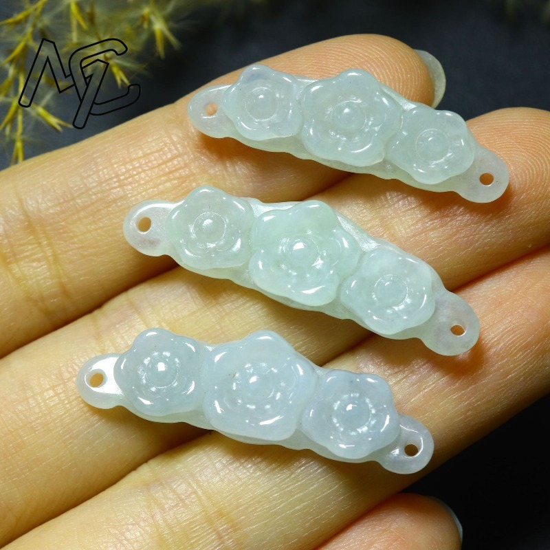1pc Natural Jadeite Emerald Fl - Jewelry & Watches Spółka Z Ograniczoną Odpowiedzialnością recension och pris