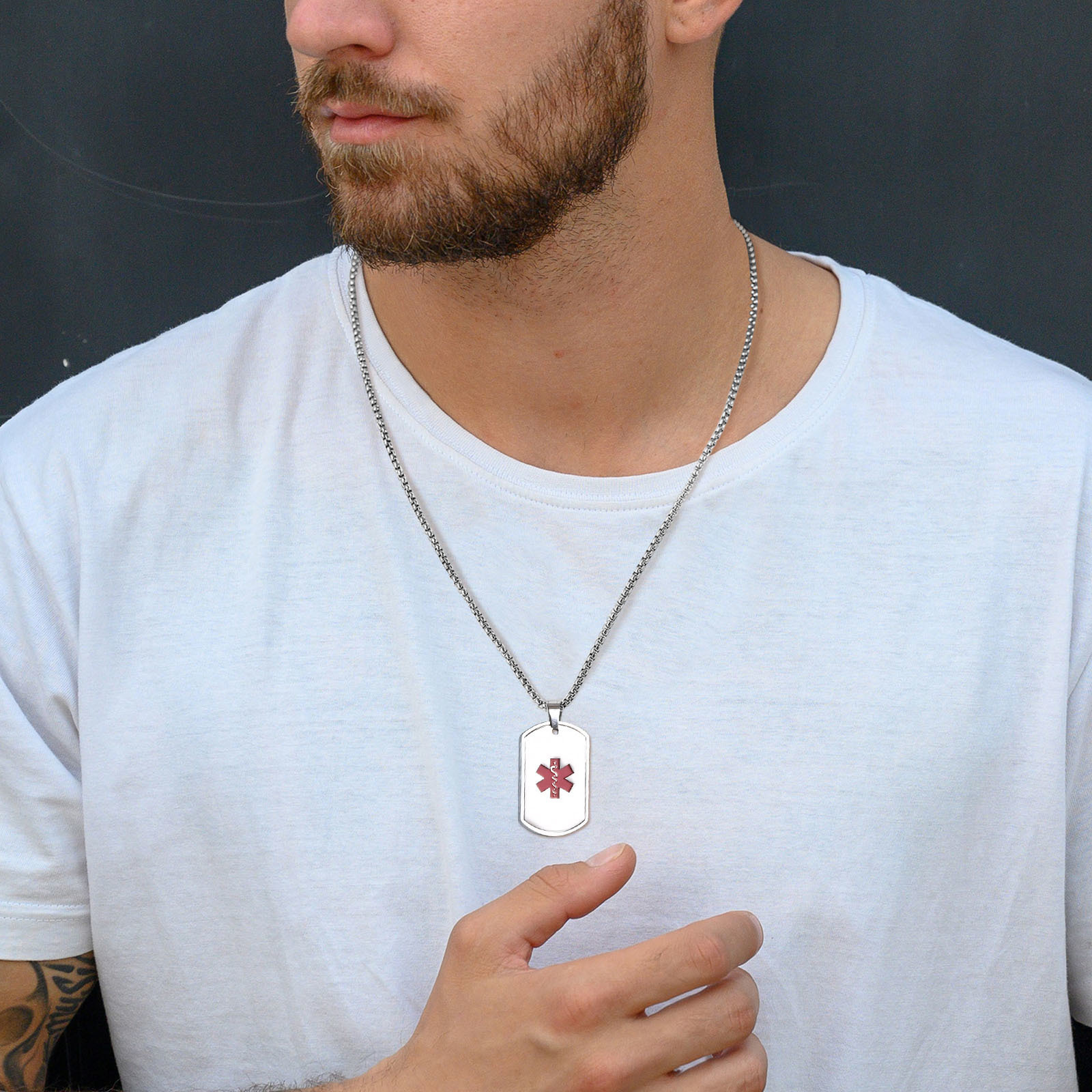 Vnox Medical Alert ID Necklace - Mens Dog Tag Necklace recension och pris