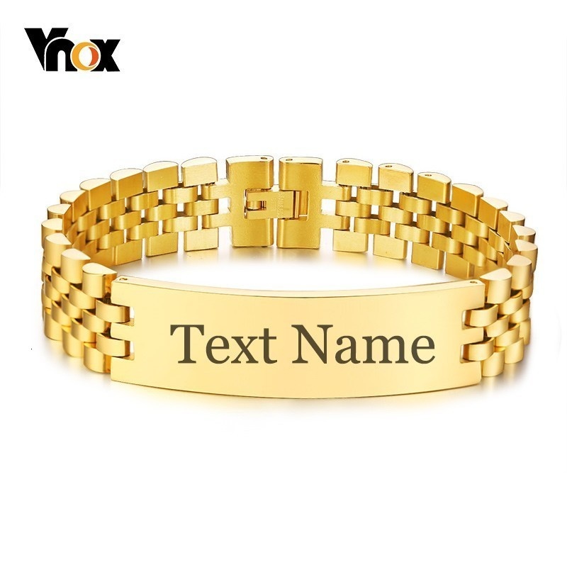 Vnox Mens 15mm Wide ID Tag Bra - Jewelry Type Watches recension och pris