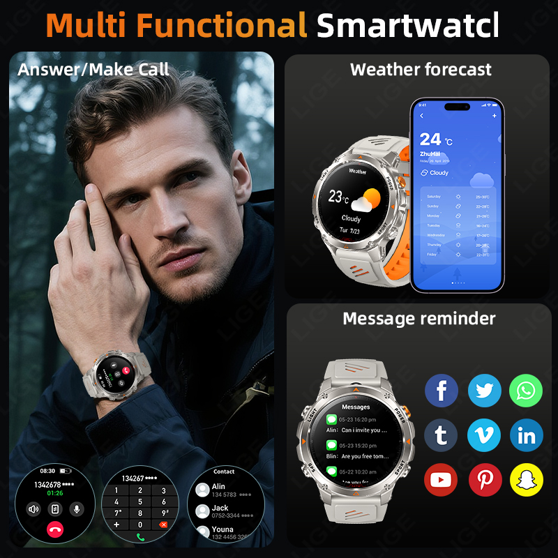 LIGE Rugged GPS Track Smart Wa - Smartwatch recension och pris