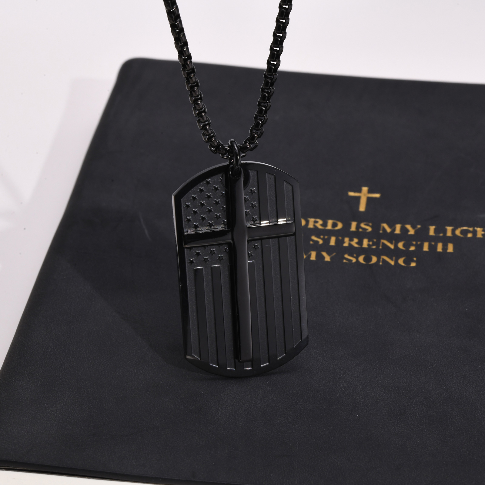 Black Cross Necklaces for Men, - Mens Dog Tag Necklace recension och pris
