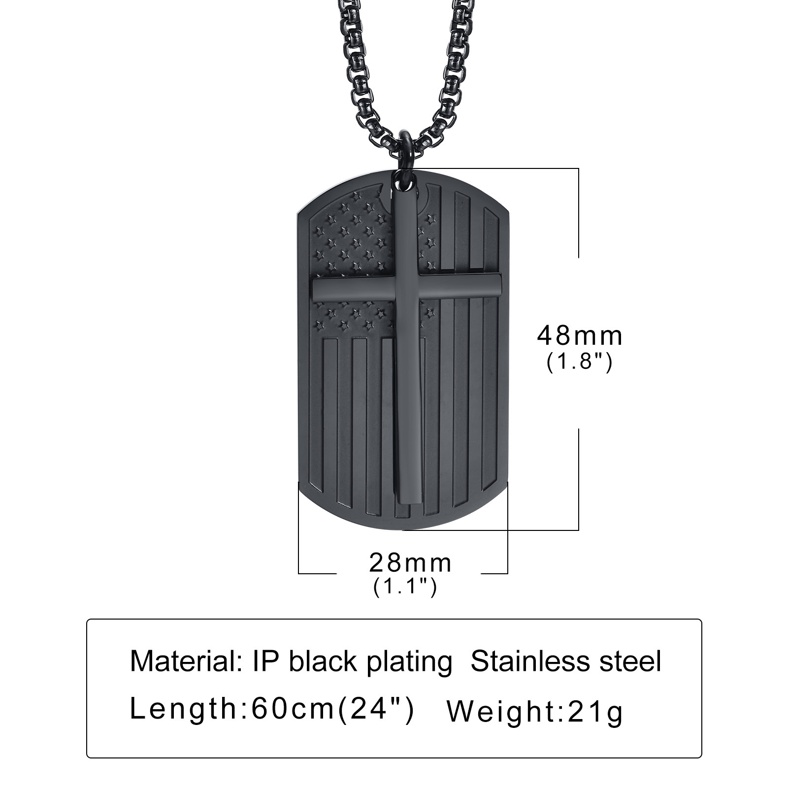 Black Cross Necklaces for Men, - Mens Dog Tag Necklace recension och pris