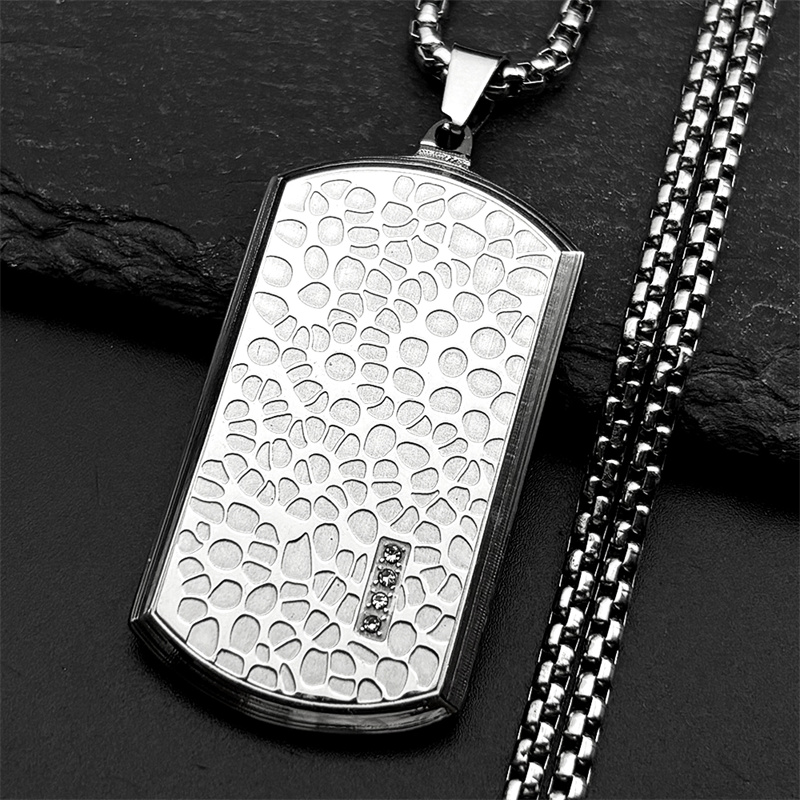 Retro Stainless Steel Irregula - Mens Dog Tag Necklace recension och pris