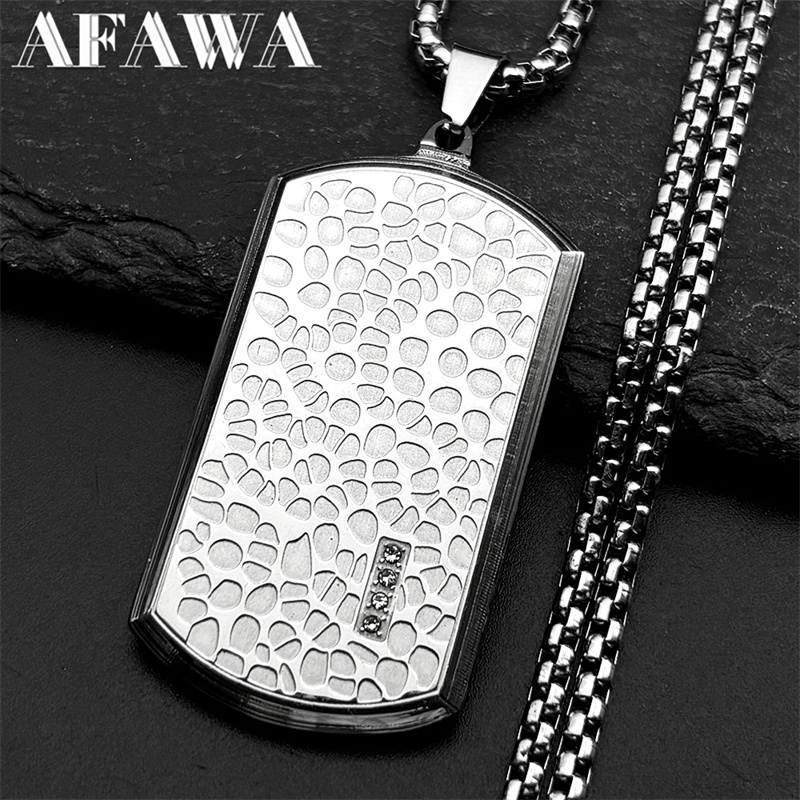 Retro Stainless Steel Irregula - Mens Dog Tag Necklace recension och pris