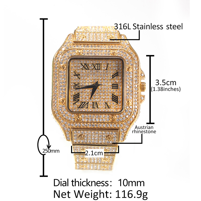 Hip Hop Luxury Quartz Wrist Wa - Jewelry Type Watches recension och pris