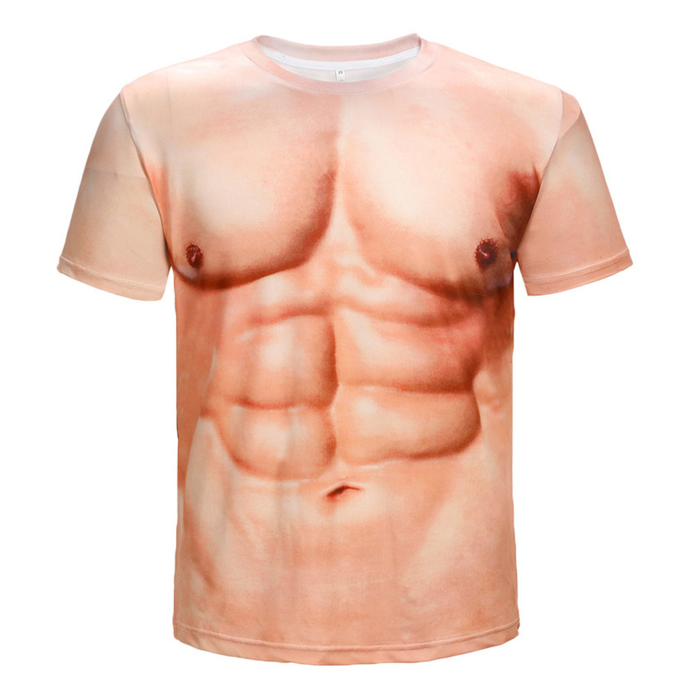 Men Funny Fake Muscle Abs 3D A - Mens Dog Tag Necklace recension och pris