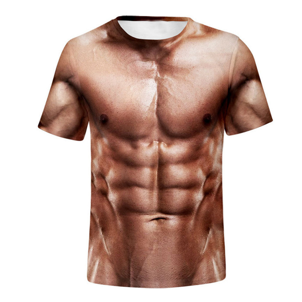 Men Funny Fake Muscle Abs 3D A - Mens Dog Tag Necklace recension och pris